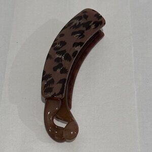 🐆✨ Leopard Banana Hair Clip – Strong Hold – Tan Brown Gold – Japanese Hair Acce